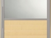 SchiebetÃ¼r Slide in der AusfÃ¼hrung Modell 3 mit fÃ¼llungsteilenden Sprossen und HolzfÃ¼llung in Kanadischer Ahorn querfuniert sowie GlasfÃ¼llung VSG weiÃ-matt
